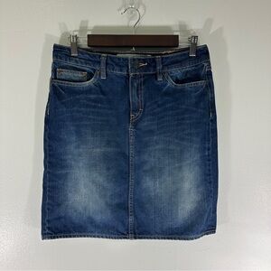 H&M LOGG Distressed Mini Skirt Blue Denim Size 8